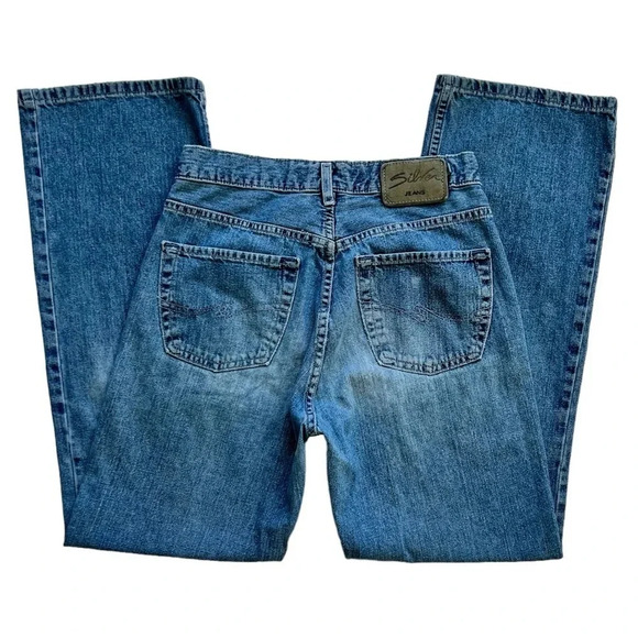 Vintage 90’s Baggy Silver Jeans - Picture 1 of 9